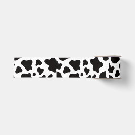 Ruban Gros-grain Black and white Faux Cowhide