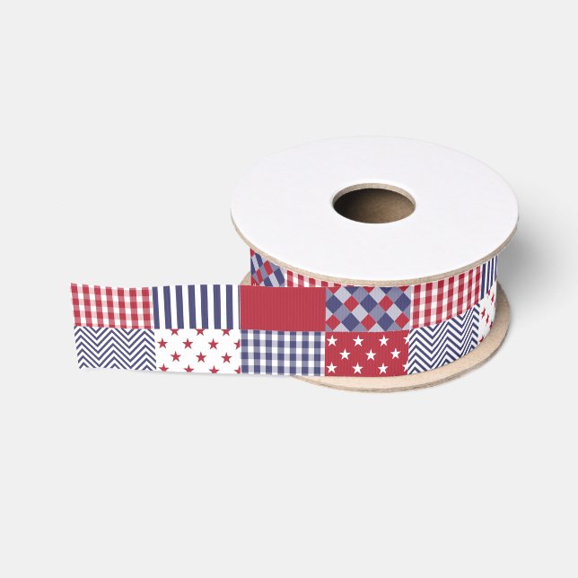 Ruban Gros-grain Blanc de patchwork americana des Etats-Unis et (Bobine)
