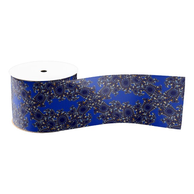 Ruban Gros-grain Bleu de fractale (Bobine)