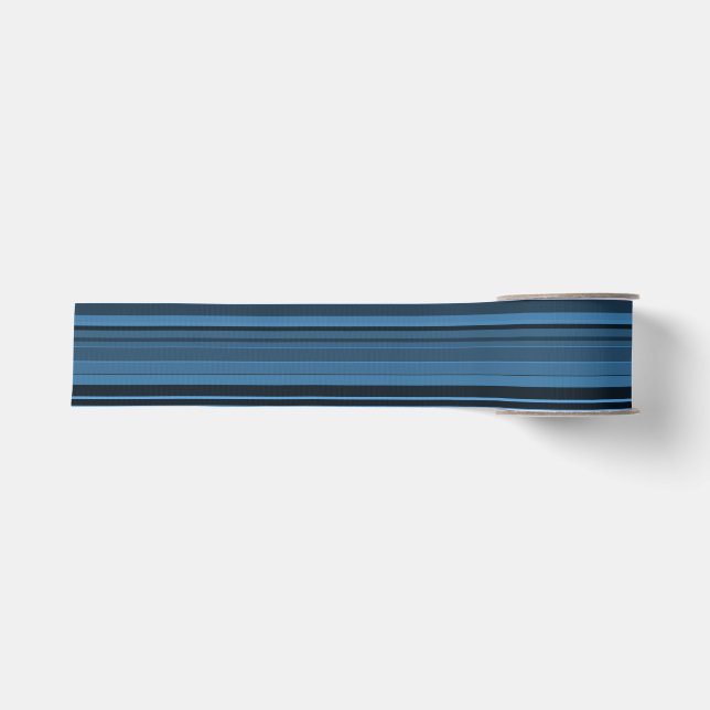 Ruban Gros-grain Bleu - Grandes noires (Devant)