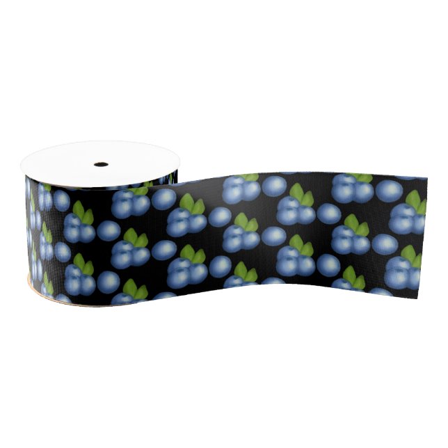 Ruban Gros-grain Bleuets d'été très doux (Bobine)
