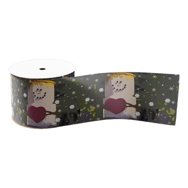 Ruban Gros-grain Bonhomme de neige de S'Mores dans la neige (Bobine)