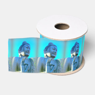 Ruban Gros-grain Bouddha bleu