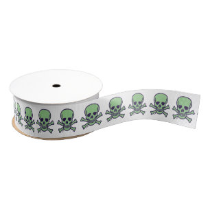 Ruban Gros-grain Boule de ruban blanc crâne vert