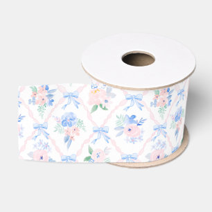 Ruban Gros-grain Boutons de fleurs d'aquarelle fleurie fleurie Prep