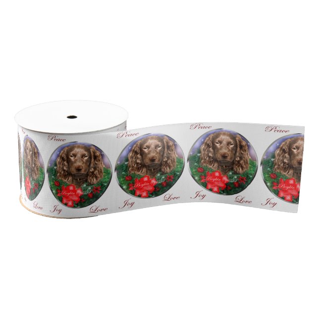 Ruban Gros-grain Boykin Spaniel Noël (Bobine)