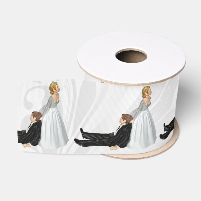 Ruban Gros-grain Bride Dragging The Groom Wedding Humor (Bobine)