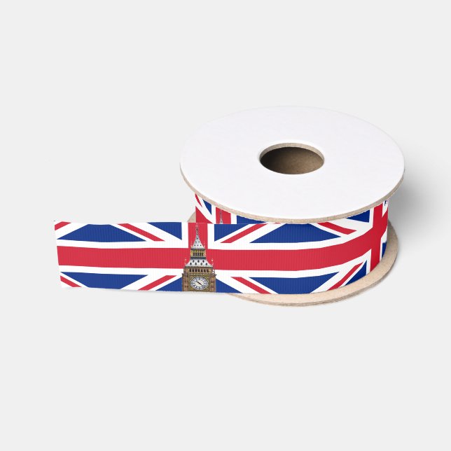 Ruban Gros-grain British Flag & Royaume-Uni Big Ben Londres/sport (Bobine)