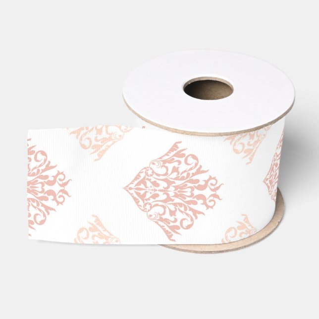 Ruban Gros-grain Brouiller Damask Joli Personnalisé (Bobine)