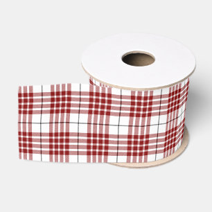 Ruban Gros-grain Buchanan tartan rouge blanc plaid