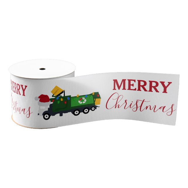 Ruban Gros-grain Camion de recyclage de Noël (Bobine)