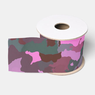 Ruban Gros-grain Camo avec le rose