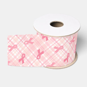 Ruban Gros-grain Cancer du sein Pink Ribbon Plaid Motif