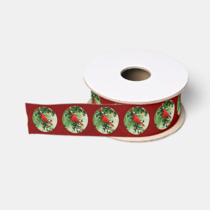 Ruban Gros-grain Cardinal mâle et rouge de houx