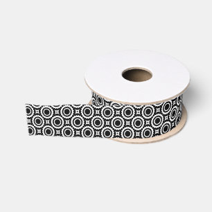 Ruban Gros-grain Cercles de zigzag blanc mignon motif