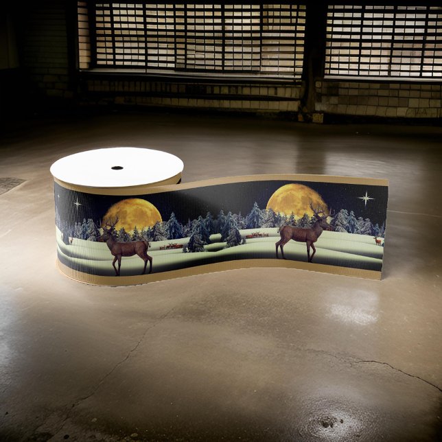 Ruban Gros-grain Cerf Noël hiver Grosgrain ruban (Créateur téléchargé)