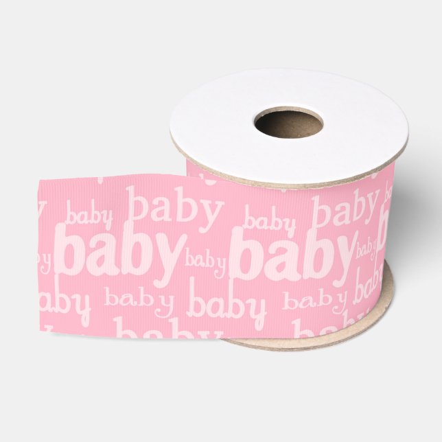 Ruban Gros-grain C'est une fête de Baby shower rose fille (Bobine)