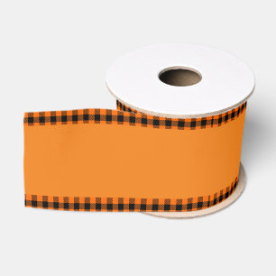 Ruban Gros-grain Charme de la récolte d'automne - Orange avec bordu