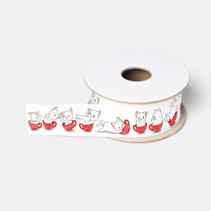 Ruban Gros-grain Chatons à la tasse à thé rouge