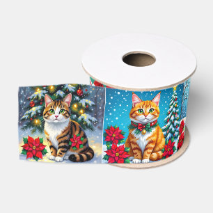 Ruban Gros-grain Chats de Noël fantaisistes festifs 