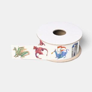 Ruban Gros-grain Chevalier et Dragon