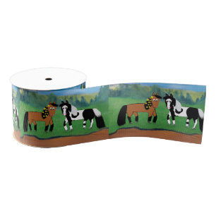 Ruban Gros-grain Chevaux mignons de bande dessinée