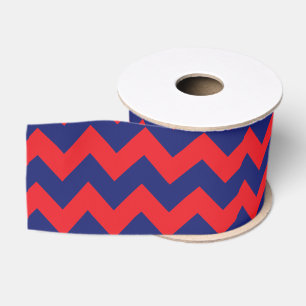 Ruban Gros-grain Chevron (bleu et rouge marine) Grosgrain Ribbon
