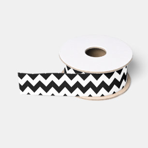 Ruban Gros-grain Chevron noir et blanc