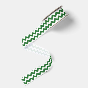 Ruban Gros-grain Chevron Vert et Blanc