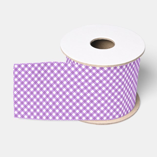 RUBAN GROS-GRAIN CHEX 15-PASTEL PURPLE-RIBBON (Bobine)