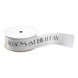 Ruban Gros-grain Chien Paw Party Anniversaire Blanc