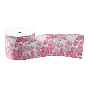 Ruban Gros-grain Chinoiserie rose