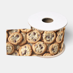 Ruban Gros-grain Chocolat Chip Cookies Motif Baking