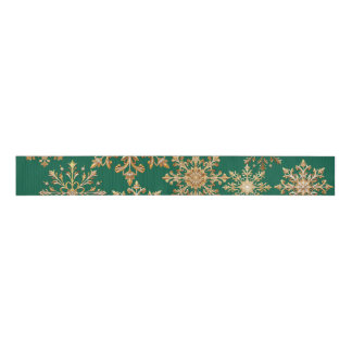 Ruban Gros-grain Christams Gold and Green Snowflake Wrapping paper
