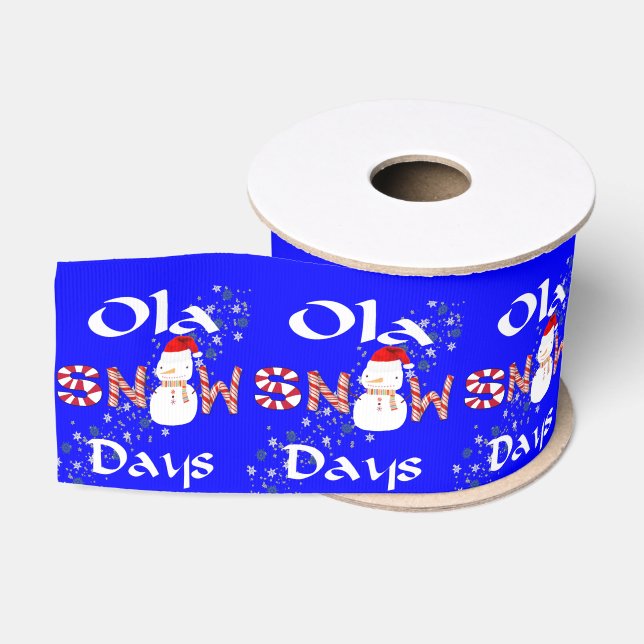 Ruban Gros-grain Christmas Decorative Ribbon, Snow Days Snowman  (Bobine)