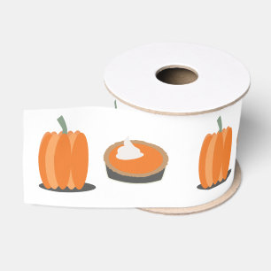 Ruban Gros-grain Citrouille Pie Thanksgiving Motif d'automne