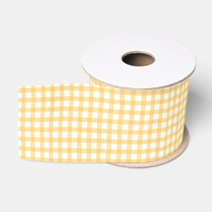 Ruban Gros-grain Classique Elegant Jaune En vichy Motif
