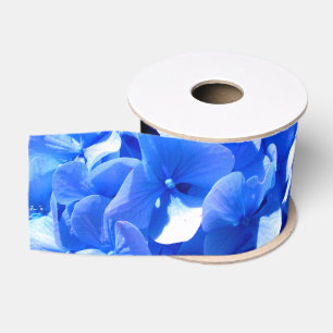 Ruban Gros-grain Cobalt bleu floral élégant bleu hydrangées