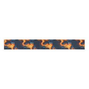 Ruban Gros-grain Coeur des Flammes Feu & Ciels