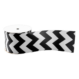 Ruban Gros-grain Conception classique noire et blanche de Chevron