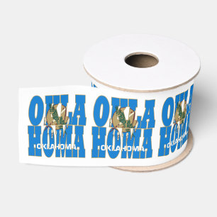 Ruban Gros-grain conception de typographie du drapeau de l'Oklahoma