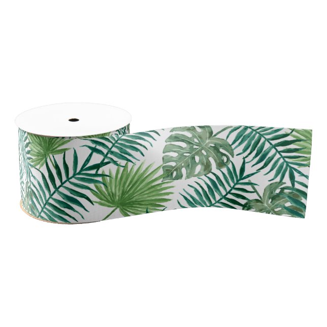 Ruban Gros-grain Cool Tropical Palm Design Feuille Gros Grain Ribbo (Bobine)