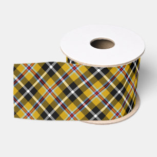 Ruban Gros-grain Cornouailles National Tartan Jaune et Noir Plaid