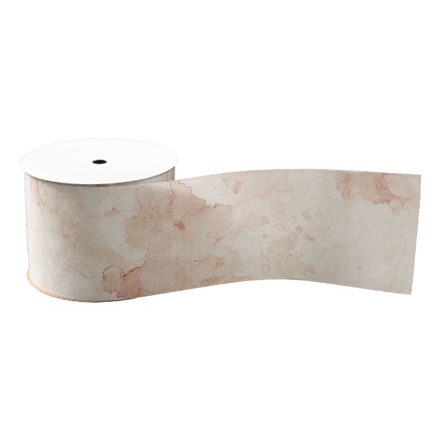 Ruban Gros-grain Coup de poing rose crème (Bobine)