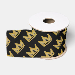 Ruban Gros-grain Couronne de graffiti en or