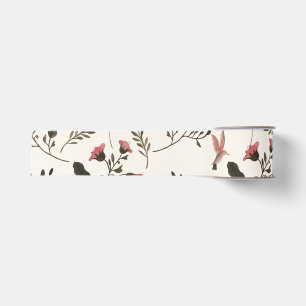 Ruban Gros-grain Crème florale rose de motif de fleurs et de