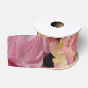 Ruban Gros-grain Crème rose Hydrangeas jaune rose vert floral