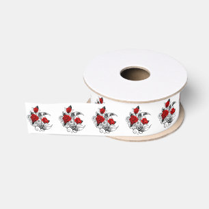 Ruban Gros-grain Croissant mécanique avec roses rouges
