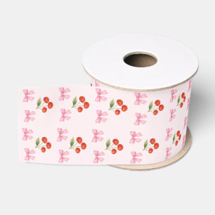 Ruban Gros-grain Cute Aquarelle Cerry Bow Coquette Motif