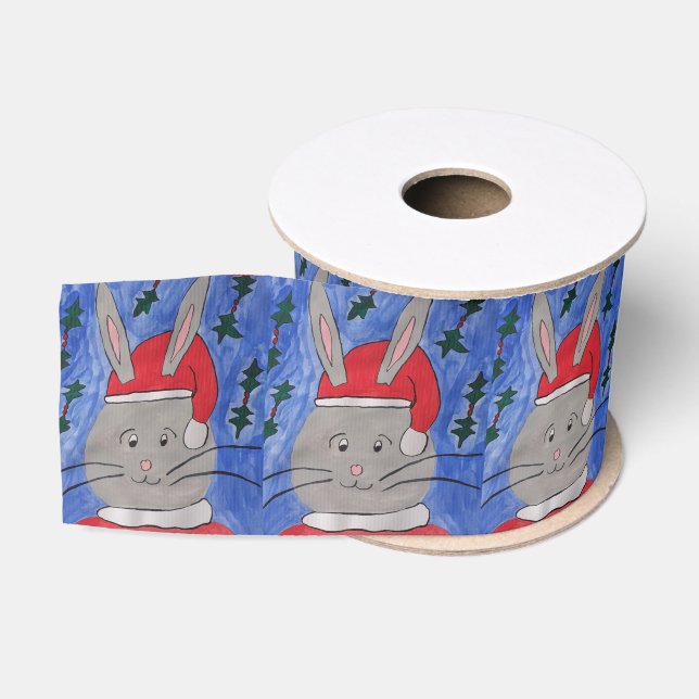 Ruban Gros-grain Cute Père Noël Bunny (Bobine)